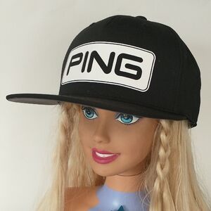 Ping Black Cap with White Logo Men's Snapback